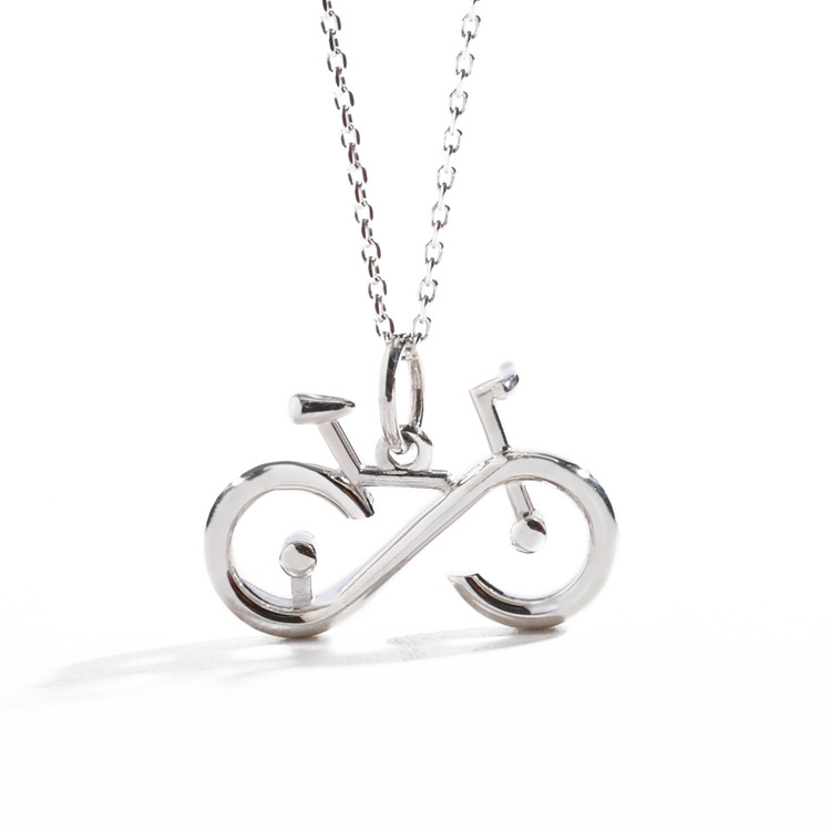 گردنبند نقره دوچرخه بدون زنجیر با عیار 925 ضد حساسیت به طول 2 سانت