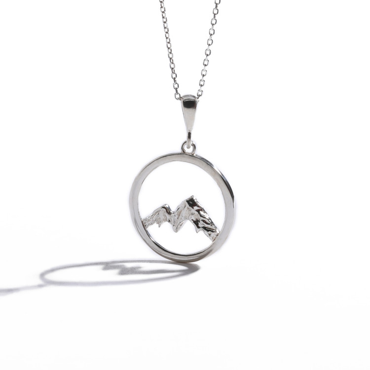 گردنبند نقره کوهستان بدون زنجیر باعیار 925 ضد حساسیت به قطر 21 میلیمتر