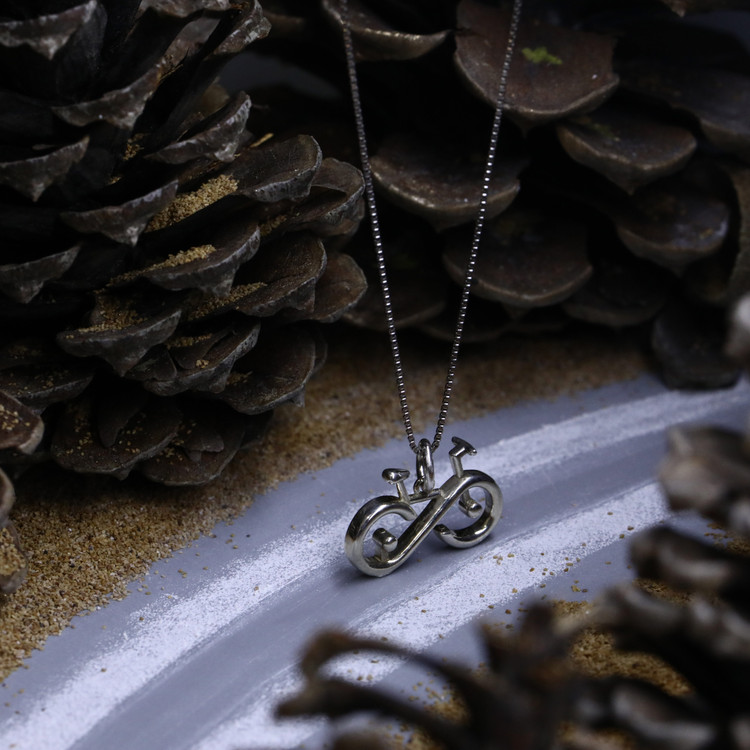 گردنبند نقره دوچرخه بدون زنجیر با عیار 925 ضد حساسیت به طول 2 سانت