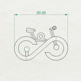 گردنبند نقره دوچرخه بدون زنجیر با عیار 925 ضد حساسیت به طول 2 سانت