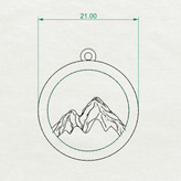 گردنبند نقره کوهستان بدون زنجیر باعیار 925 ضد حساسیت به قطر 21 میلیمتر