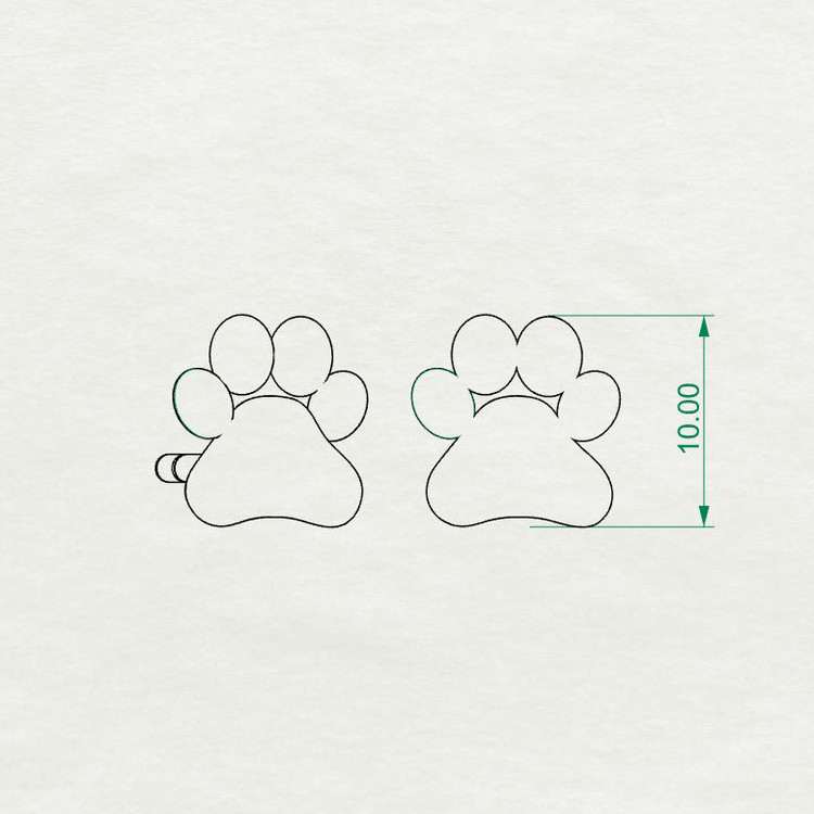 گوشواره میخی پاپی با عیار 925 ضد حساسیت به طول 1 سانتی متر