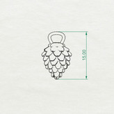 گردنبند نقره کاج بدون زنجیر با عیار 925 ضد حساسیت به طول 15 میلیمتر