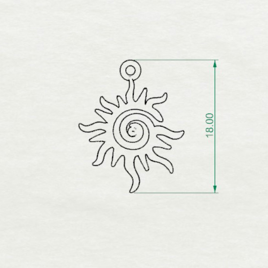 گردنبند نقره درخشش مهر بدون زنجیر با عیار 925 ضد حساسیت به طول 18 میلیمتر