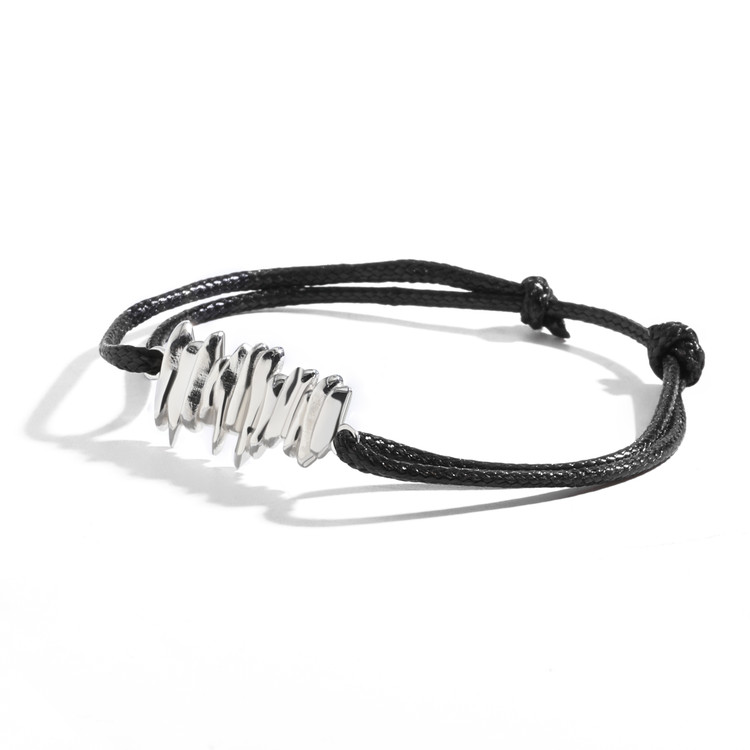 دستبند نقره یونیسکس صخره با عیار 925 ضد حساسیت به طول 3سانت