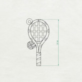 گردنبند نقره راکت تنیس بدون زنجیر با نقره 925 ضد حساسیت به طول 37 میلیمتر