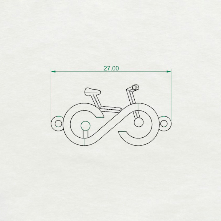 دستبند نقره دوچرخه با عیار 925 ضد حساسیت به طول 27 میلیمتر